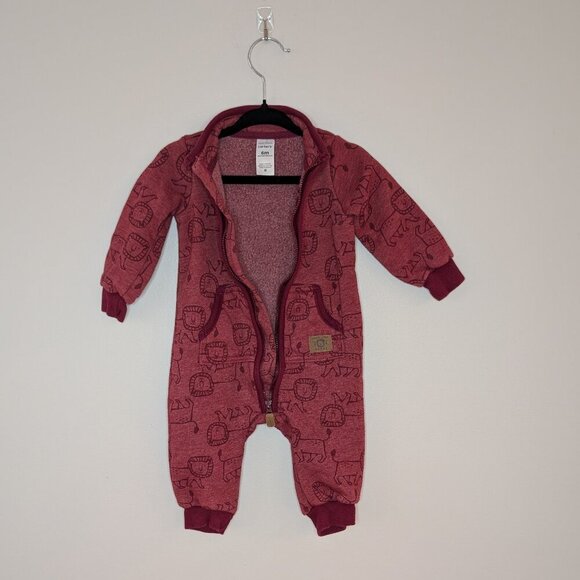 2/$15 💙 Carter’s Fleece Bunting Suit | Lion Print | 3M/6M - Picture 3 of 5